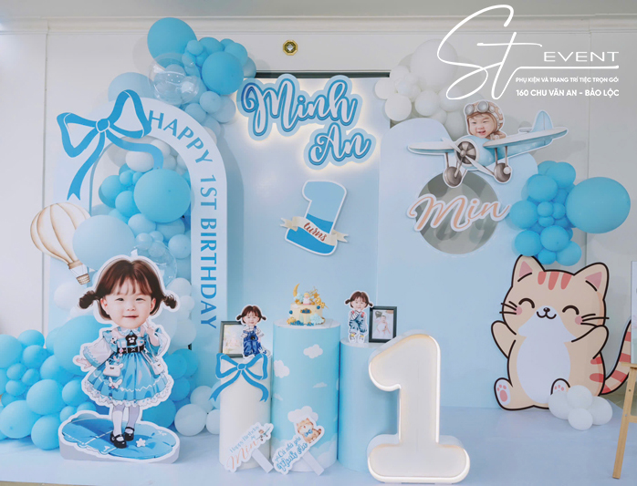 SINH NHẬT 1 TUỔI BÉ MINH AN - MIN | ST5000125 - ST DECOR