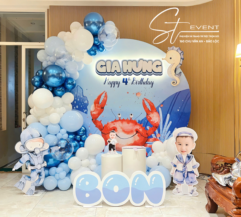SINH NHẬT 4 TUỔI BÉ GIA HƯNG - BON | ST2081024 - Trang Trí Sinh Nhật ST Event