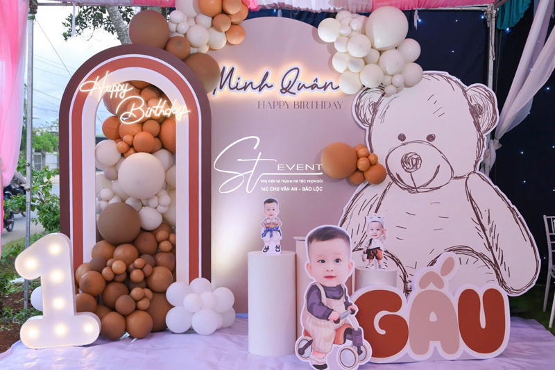 THÔI NÔI BÉ MINH QUÂN - GẤU | ST4051124 - TRANG TRÍ SINH NHẬT ST EVENT